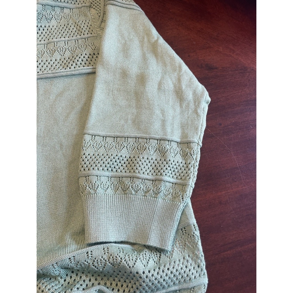 Grace Karen V neck cardigan sweater green NWT Large - Picture 3 of 6